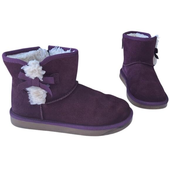Koolaburra by UGG Girl's Victoria Mini Ankle Boot Bootie Purple Bow Size 4 $70 - Picture 1 of 9